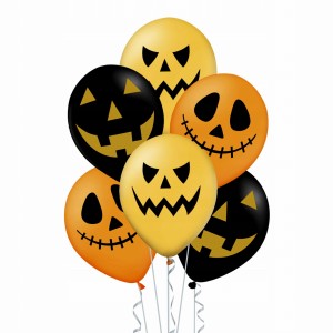 Zestaw Balonów na Halloween Buźki - 6szt