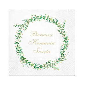 Serwetki z nadrukiem na Komunię 33cm x 33cm 20szt