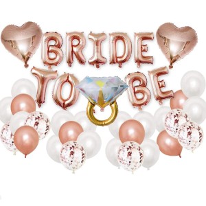 ZESTAW Dekoracji BRIDE TO BE Rose Gold Balony