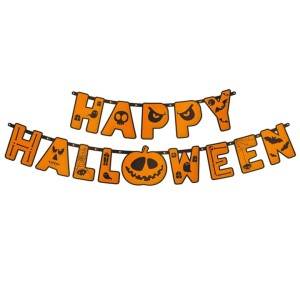 Baner Happy Halloween na Halloween Pomarańczowy Dekoracja Dynia - 185cm