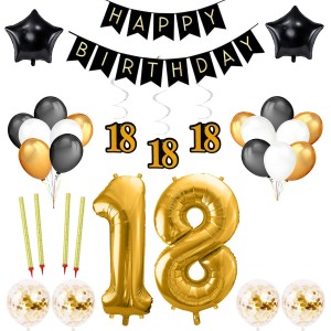 Zestaw Balony na 18-ste Urodziny HAPPY BIRTHDAY