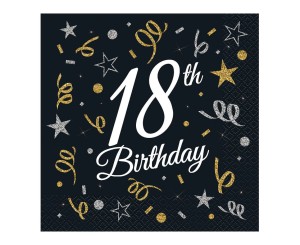 Serwetki papierowe na 18 Urodziny - 33cm - 20szt