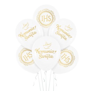 Balony na Komunię Pierwsza Komunia Święta - 6szt