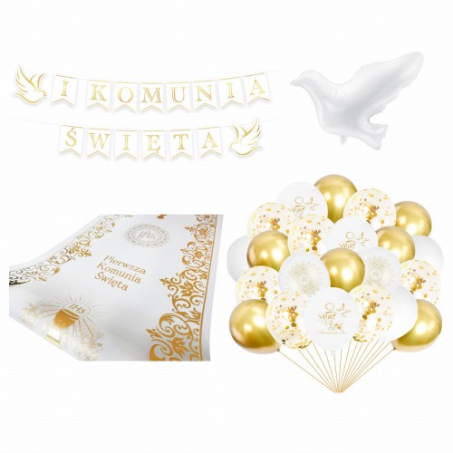 zestaw dekoracji na komunię