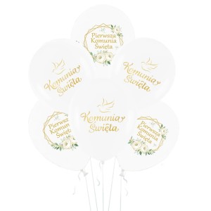Balony na Komunię Pierwsza Komunia Święta - 6szt