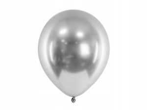 Balony Glossy Chrom 30cm 10szt - Srebrne