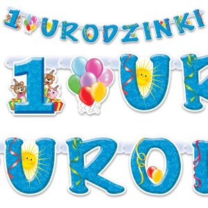 Baner 1 Urodzinki na Roczek 175cm girlanda BR18