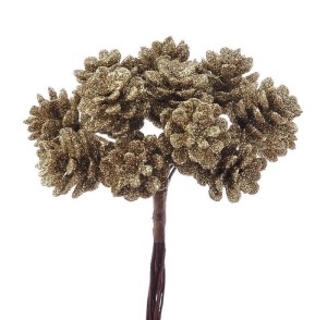 Złote Szyszunie Szyszki do dekoracji - 12szt