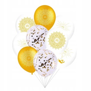 Balony Komunijne Pierwsza Komunia IHS Mix - 9szt