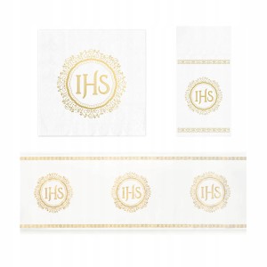 Dekoracja Komunijna Bieżnik Serwetki Kieszonki IHS