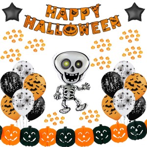 Zestaw Dekoracji na Halloween Balony na Halloween Baner Dynie XXL