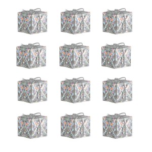 Srebrne Prezenciki do dekoracji na prezent stroik - 12szt