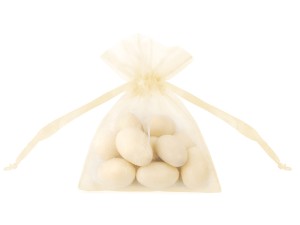 Woreczki z organzy na podarunki Kremowe - 10szt