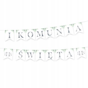 Baner Girlanda Pierwsza Komunia Eukaliptus - 240cm