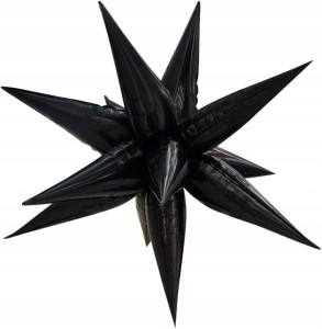 Balon foliowy gwiazda 3D czarna 70 cm dekoracja urodzinowa