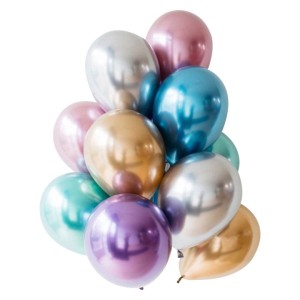 Błyszczące balony kolorowe Chrom Glossy. Balony na urodziny 25cm 50szt