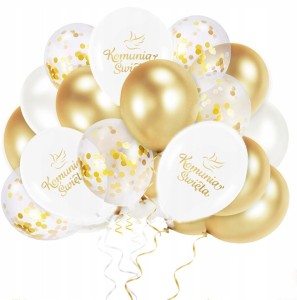 Balony Komunijne Pierwsza Komunia Święta - 15szt