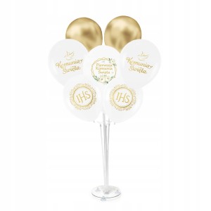 Stojak z balonami komunijnymi. Zestaw 8szt