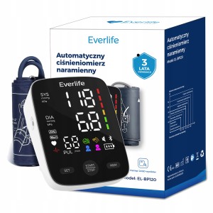 Profesjonalny ciśnieniomierz naramienny Everlife medyczny LCD pamięć 2x120