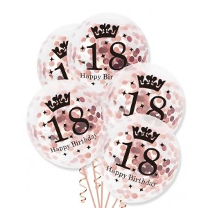 Zestaw BALONY Happy Birthday na 18 Urodziny - 5szt