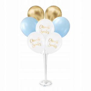 Balony na Chrzest Balony Chrom Zestaw Balonów na Chrzciny Na Stojaku - 8szt