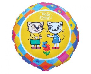 Balon foliowy Kicia Kocia i Pacek Dekoracja dla Dzieci na Urodziny 45cm