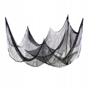 Zasłona na Halloween Dekoracja Pajęczyna czarna 80cm x 200cm