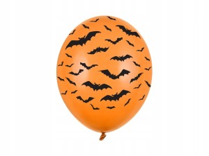 Balony pomarańczowe w nietoperze Halloween 30cm 6szt