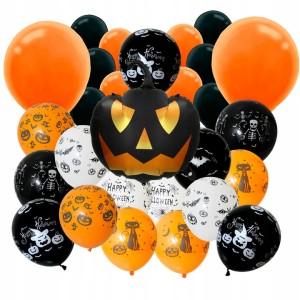 Balony Na Halloween Pomarańczowe Czarne Balony Halloween Dynia MIX 30 szt.
