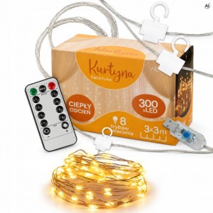Kurtyna Świetlna LED 3x3m Lampki LED do dekoracji 300 lampek