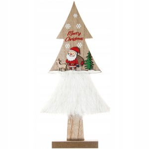 Choinka zdobiona Dekoracja Świąteczna Mikołaj Sanie Merry Christmas - 28cm