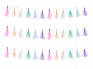 GIRLANDA FRĘDZLE KOLOROWA TĘCZA URODZINY - 120cm