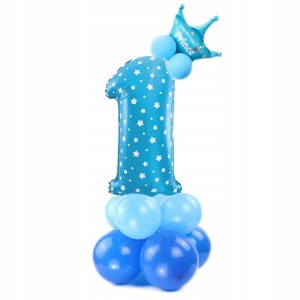 Zestaw balonów na roczek niebieskie XXL