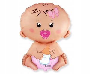 Balon foliowy Bobas Baby Girl na Urodziny Chrzest - 35cm