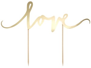 Topper na Tort 17cm na Tort Weselny - LOVE