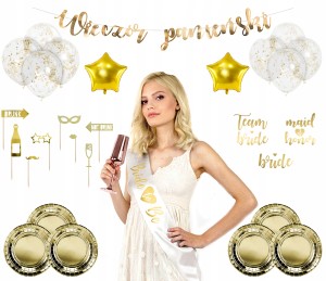 SUPER ZESTAW na WIECZÓR PANIEŃSKI GOLD -- 41el