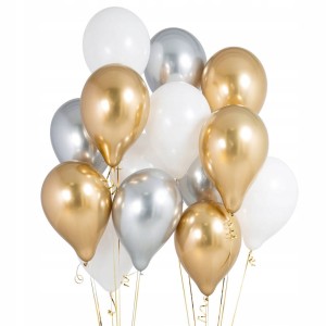 Balony Metaliczne 100szt -- 27cm - Ślubny Mix
