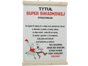 Podziękowania Dyplom dla Świadkowej