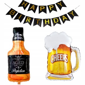 Zestaw Balony na Imprezę URODZINY Whisky Piwo XL