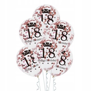 Zestaw BALONY Happy Birthday na 18 Urodziny - 6szt