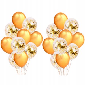 Balony Złote z Konfetti ZŁOTE GOLD 28cm - 30szt