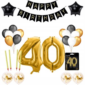 Zestaw Balony na 40-ste Urodziny HAPPY BIRTHDAY