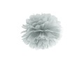 Pompon bibułowy, srebrny, 25cm_15492