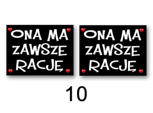 Naklejki na buty - Ona ma zawsze rację - 2 szt_10999
