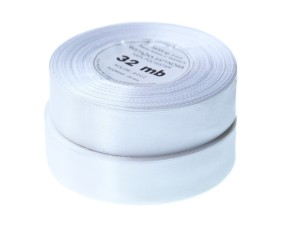 Wstążka satynowa Biała 6mm 32m