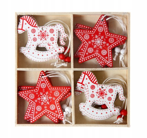 Zawieszki drewniane 12szt Koni MYH198284_0