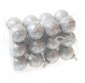 Bombki Brokatowe SREBRNE na stroik - 3cm - 24szt_1