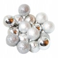 Zestaw Bombki SREBRNE na stroik - 3cm - 16szt_0