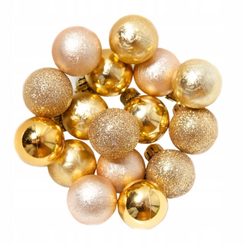Zestaw Bombki ZŁOTE na stroik - 3cm - 16szt_0